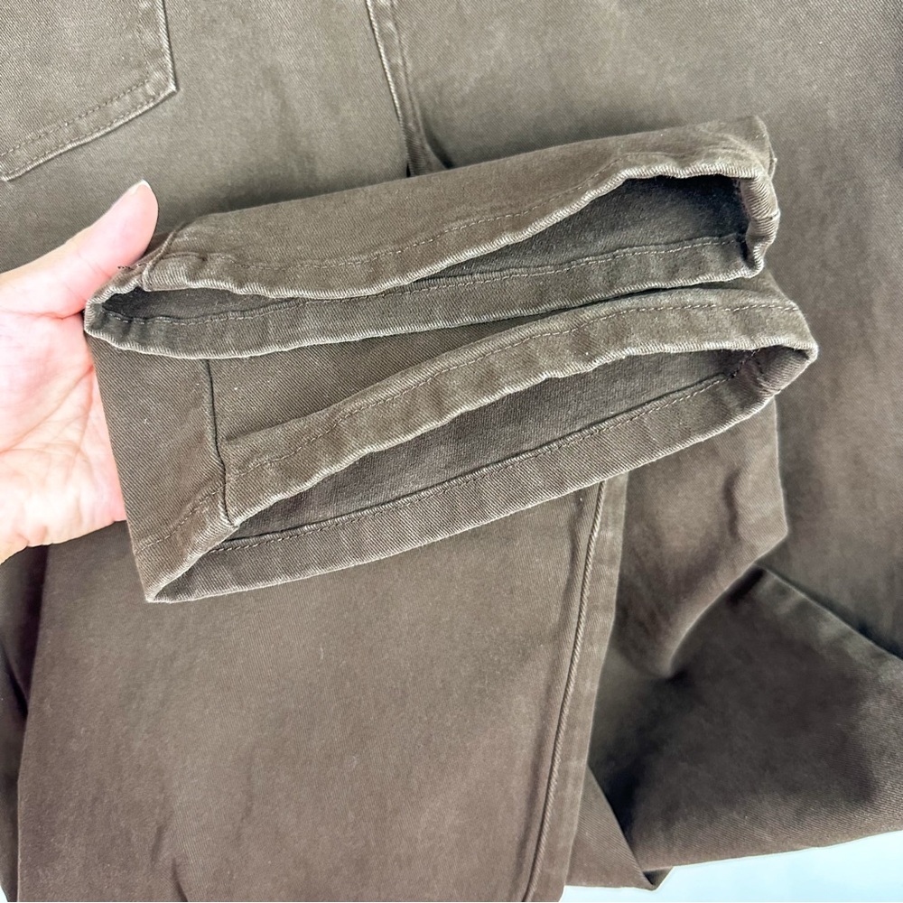 Cider Last Autumn Chocolate Brown High Waist Classic Straight Leg Trousers - Picture 10 of 13